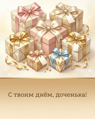 поздравительная открытка — С твоим днём, доченька!